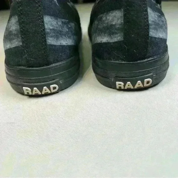 NEW RAAD BLACK AND WHITE FLAG HIGH TOPS MEN 10 WOMEN 11.5 - Picture 11 of 12